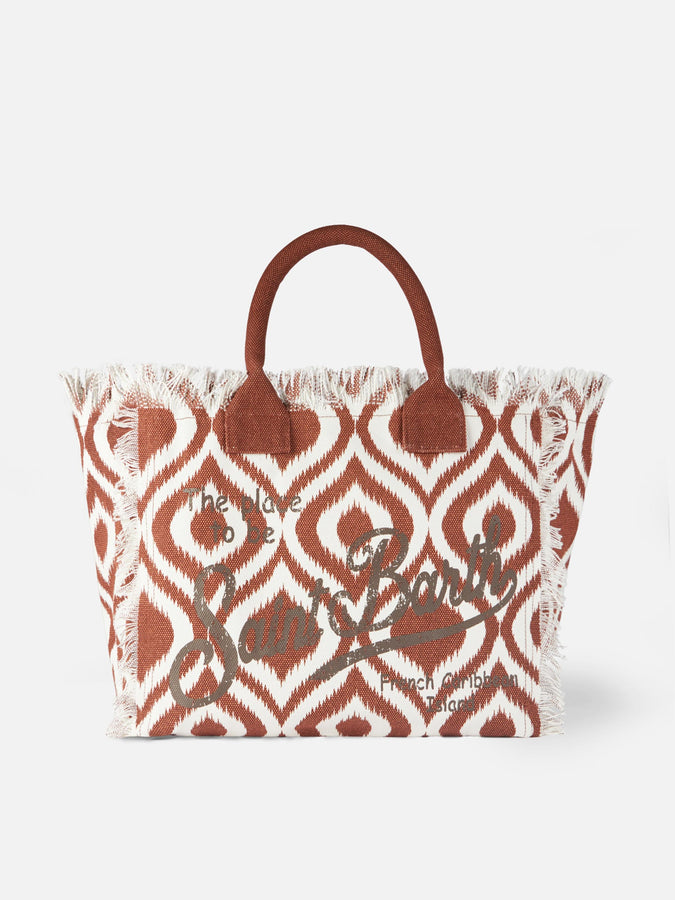 Mc2 Saint Barth Borsa a spalla Vanity in canvas con stampa ikat