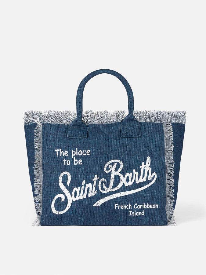 Mc2 Saint Barth Borsa tote Vanity in tela di cotone indaco