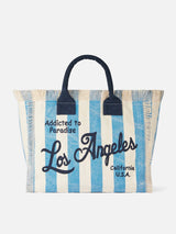 Borsa a spalla Vanity in canvas con stampa Los Angeles