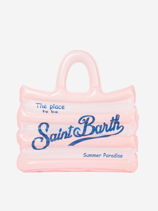 Mc2 Saint Barth Borsa a spalla gonfiabile Vanity bianca e rosa