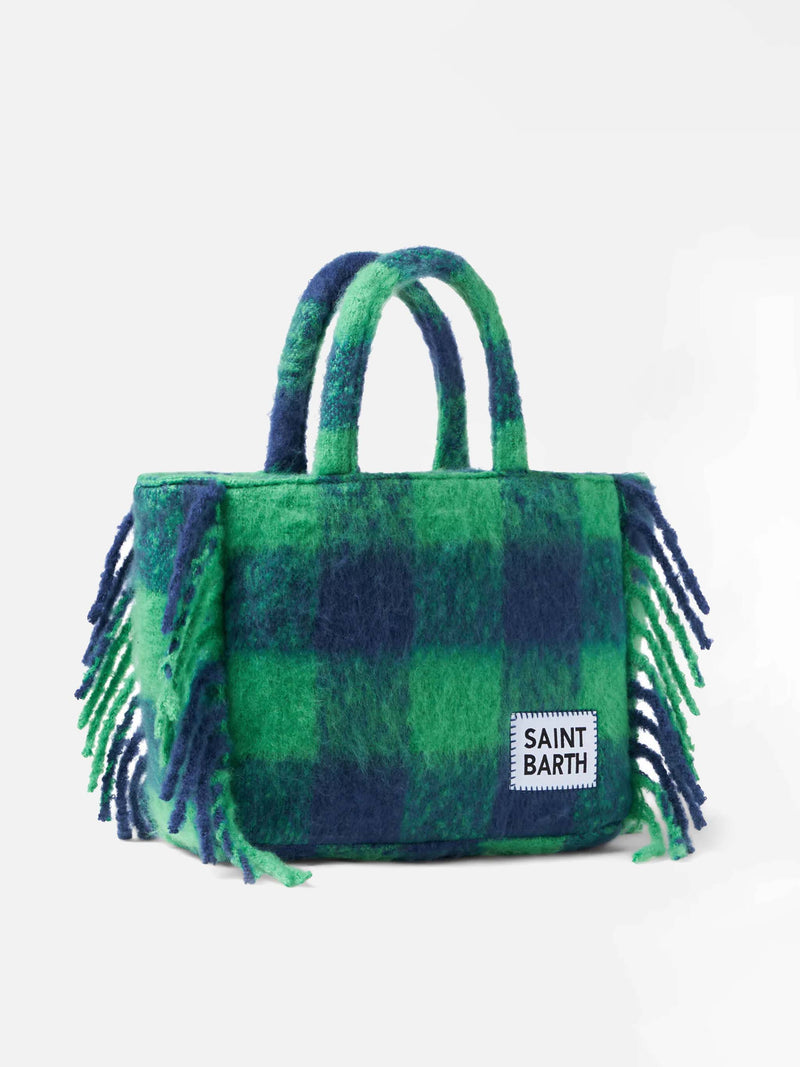 Colette handbag with green tartan print