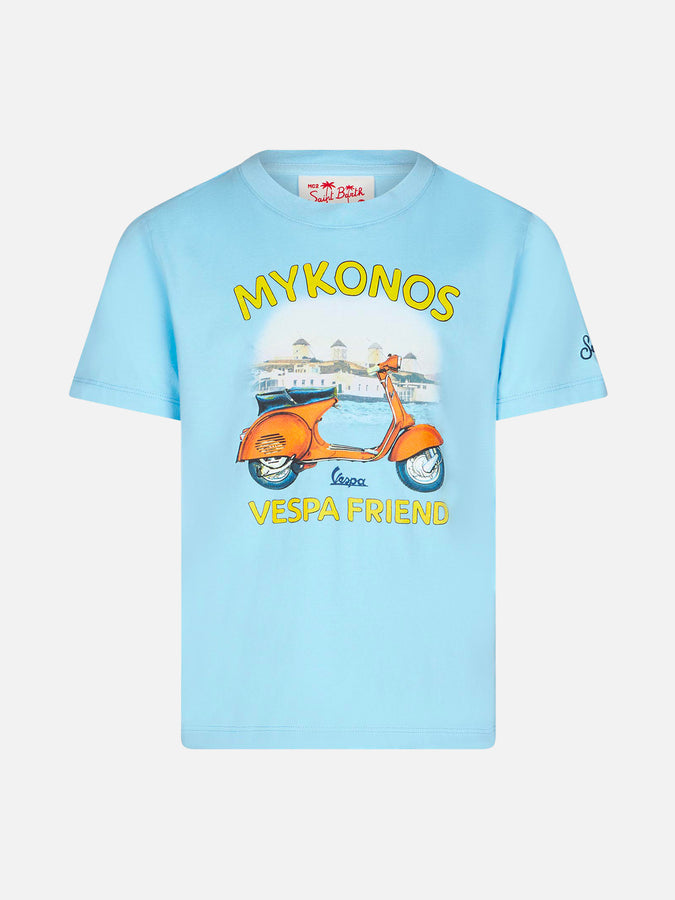 Mc2 Saint Barth T-shirt da bambino in cotone con stampa Vespa Mykonos | EDIZIONE SPECIALE VESPA®