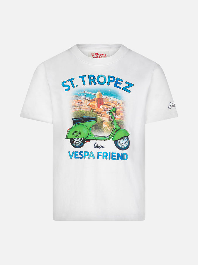 Mc2 Saint Barth T-shirt da bambino in cotone con stampa Vespa St. Tropez | EDIZIONE SPECIALE VESPA®