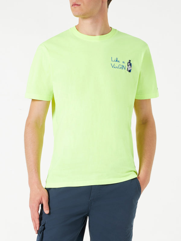 Herren-T-Shirt aus Baumwolle mit „Like a VirGIN“-Stickerei