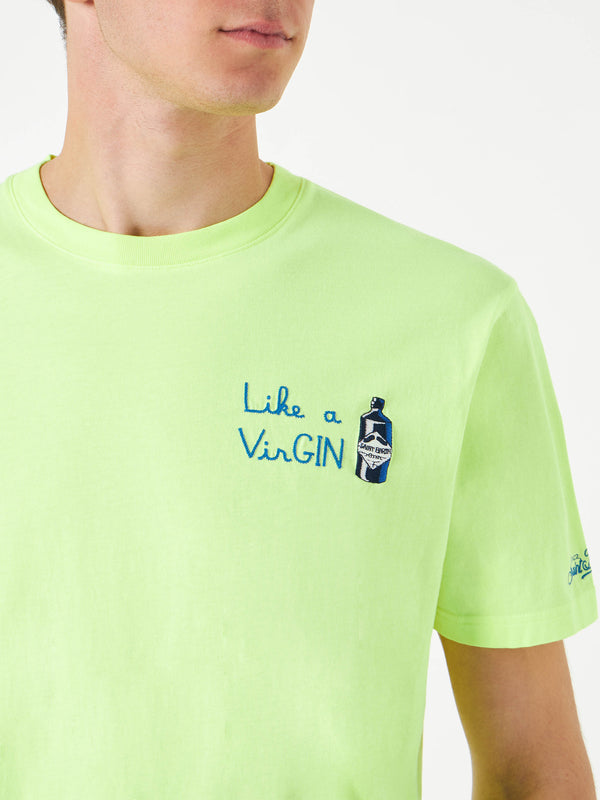 Herren-T-Shirt aus Baumwolle mit „Like a VirGIN“-Stickerei