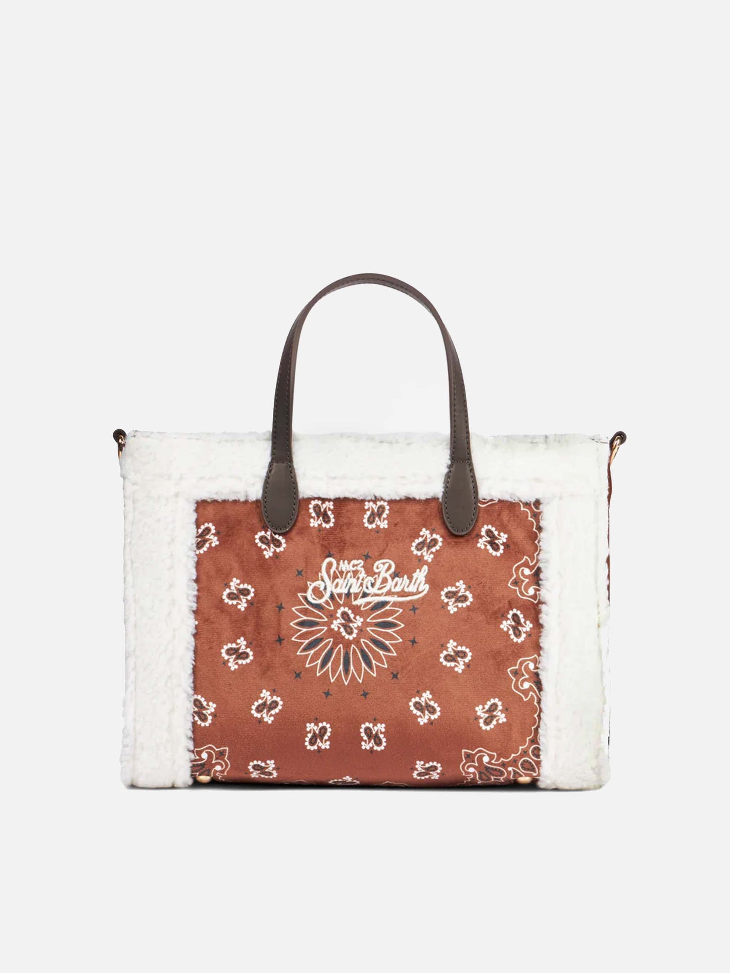 Vivian handbag with bandanna print and sherpa details - MC2 Saint Barth
