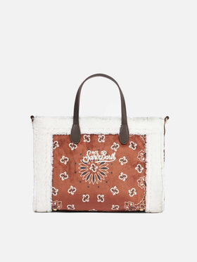 Vivian handbag with bandanna print and sherpa details - MC2 Saint Barth