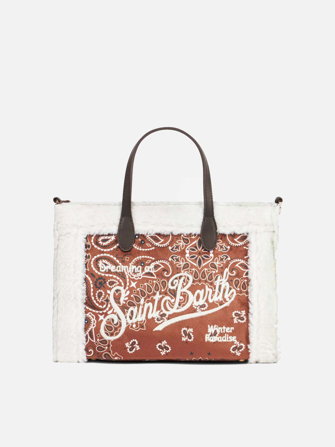 Mc2 Saint Barth Borsa Vivian con stampa bandana e dettagli sherpa