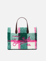 Vivian sherpa handbag with multicolor check print