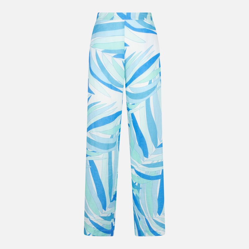 Woman printed linen pants