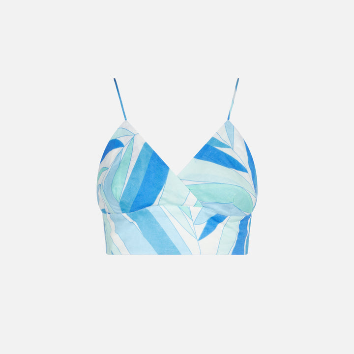 Top a bralette in lino stampato
