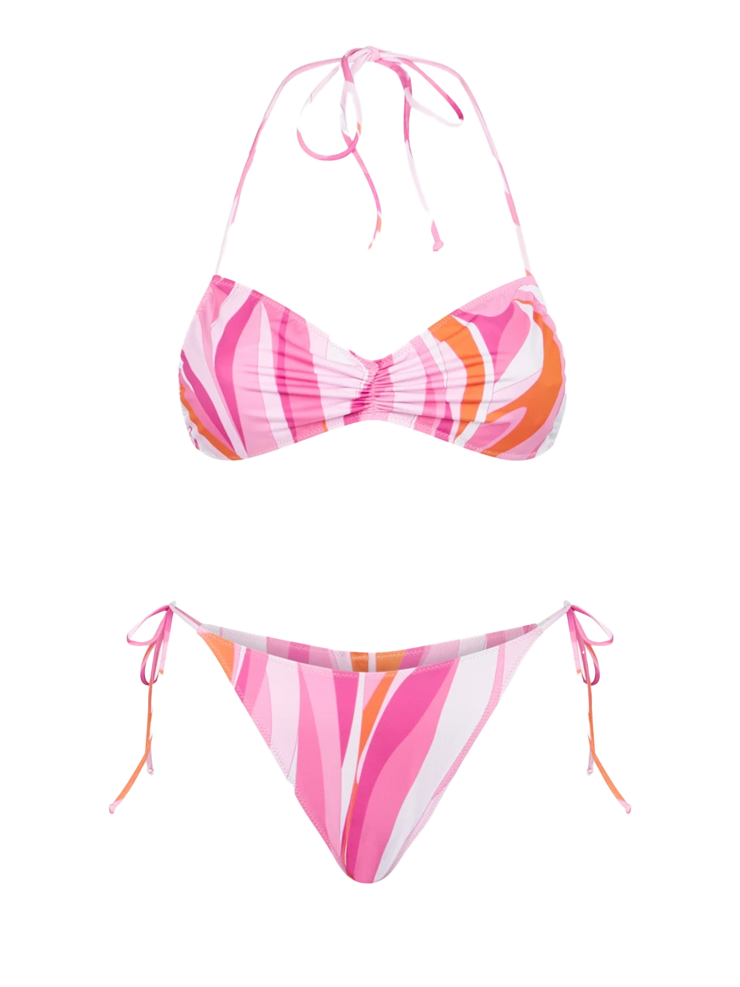 Woman bandeau bikini with shape wave print and charms - MC2 Saint Barth