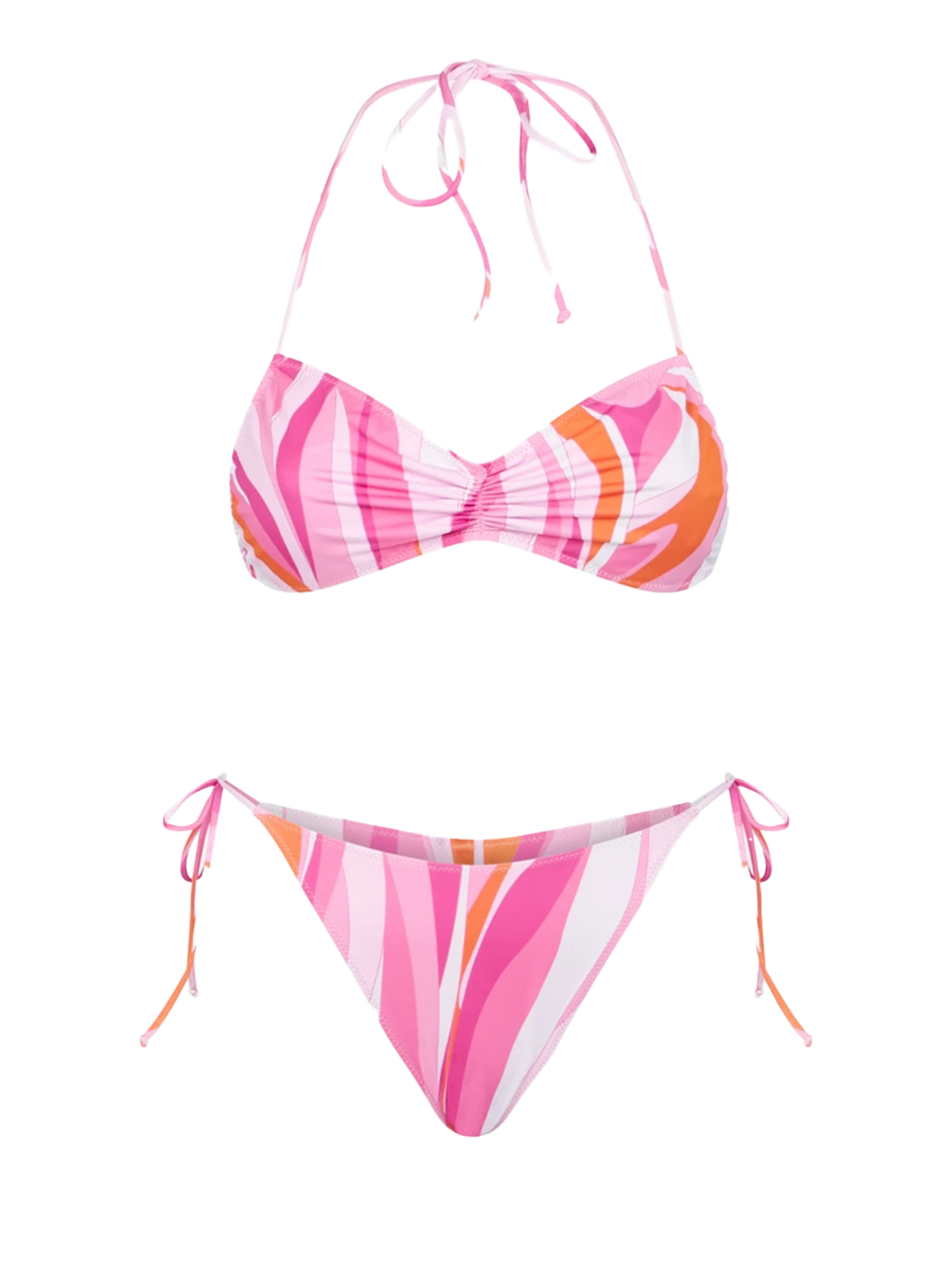 Woman bandeau bikini with shape wave print and charms - MC2 Saint Barth