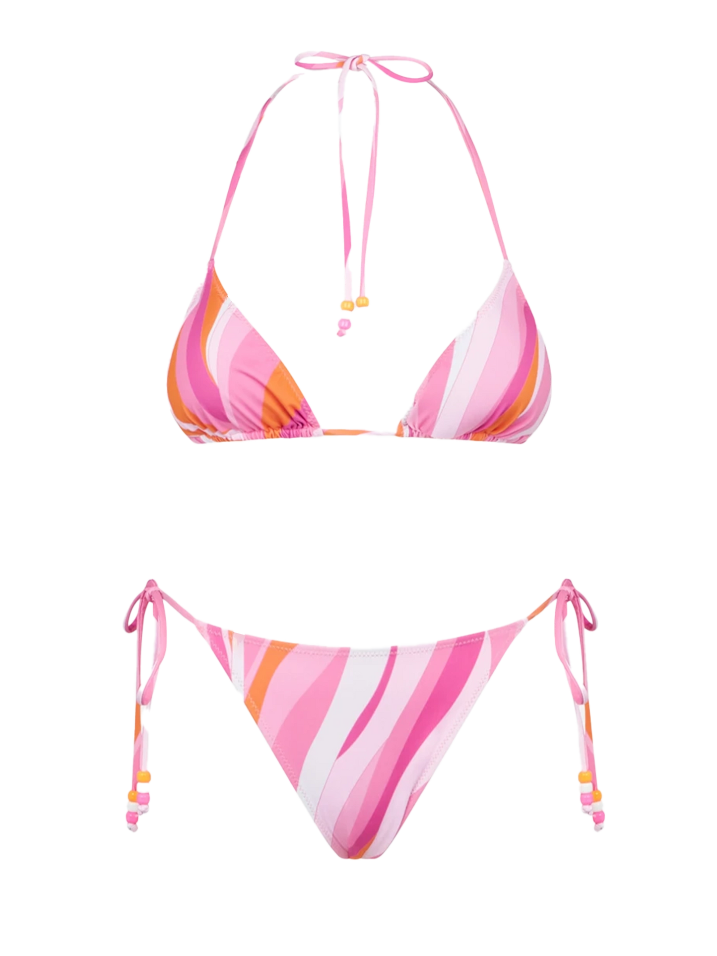 Woman triangle bikini with shape wave print and charms - MC2 Saint Barth