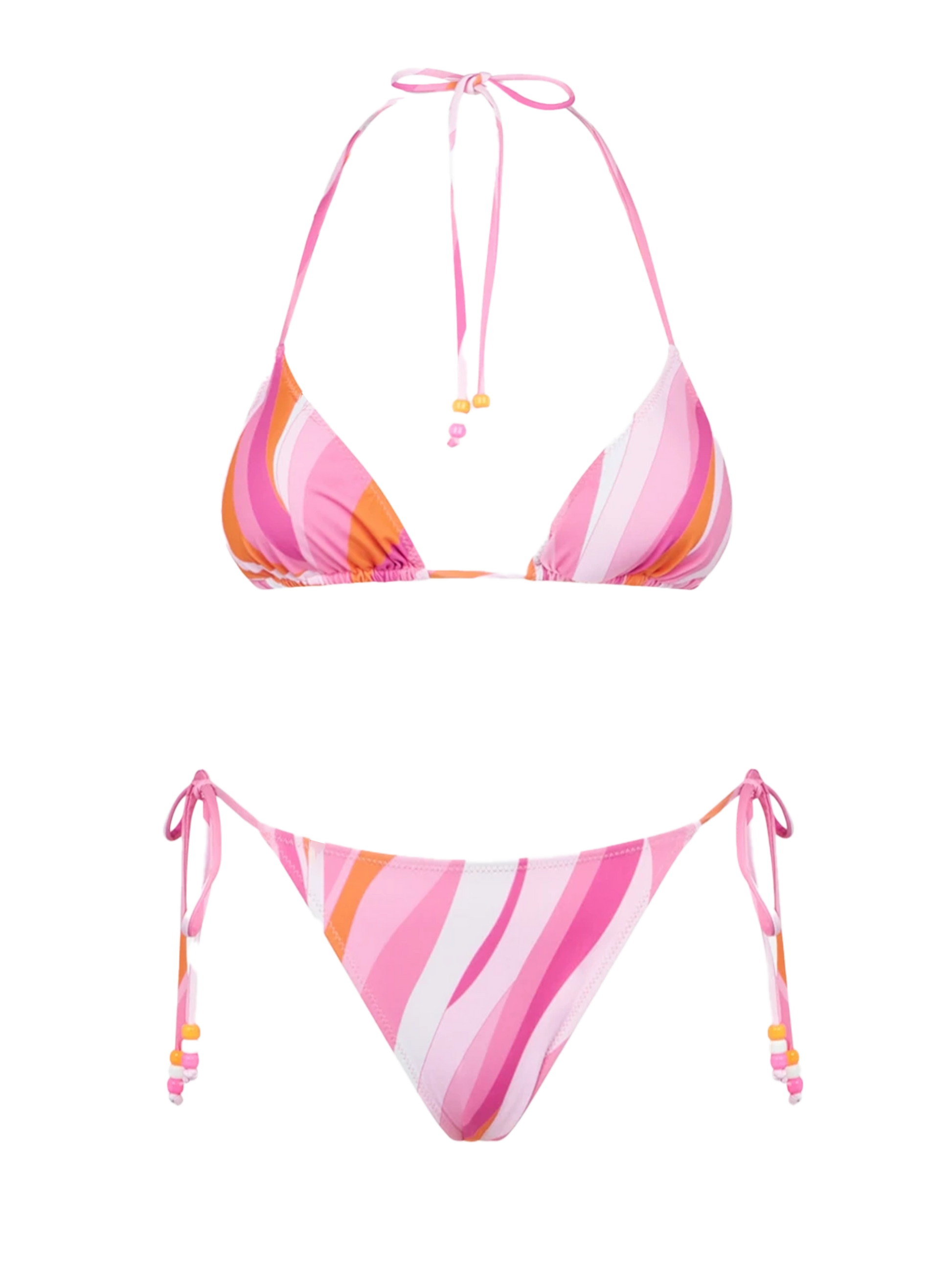 Woman triangle bikini with shape wave print and charms - MC2 Saint Barth