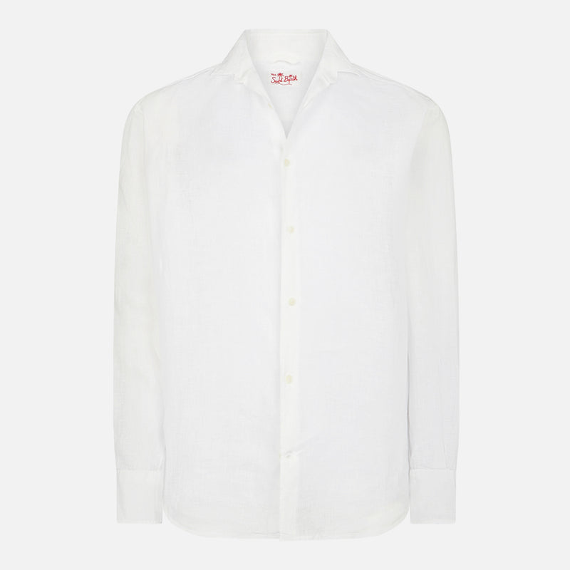 Man white linen Pamplona shirt