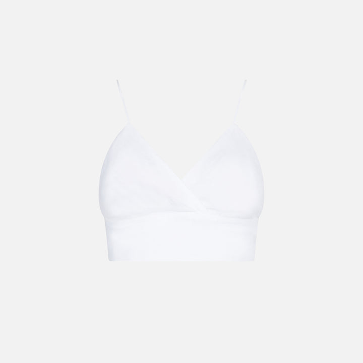 White linen bralette top
