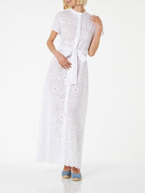 Woman white sangallo dress