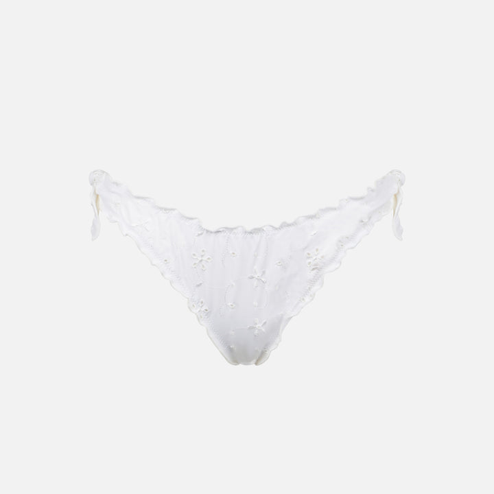Woman white sangallo swim briefs