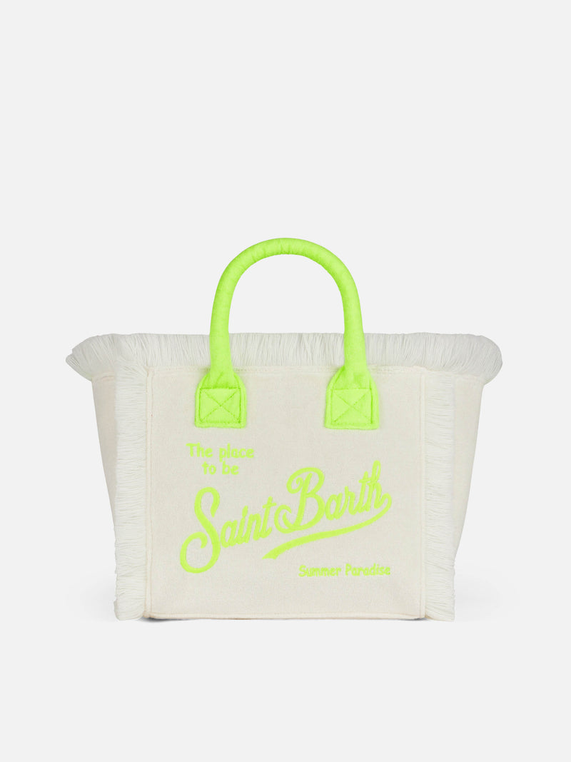 Colette-Handtasche aus weißem Frottee mit Saint Barth-Logo