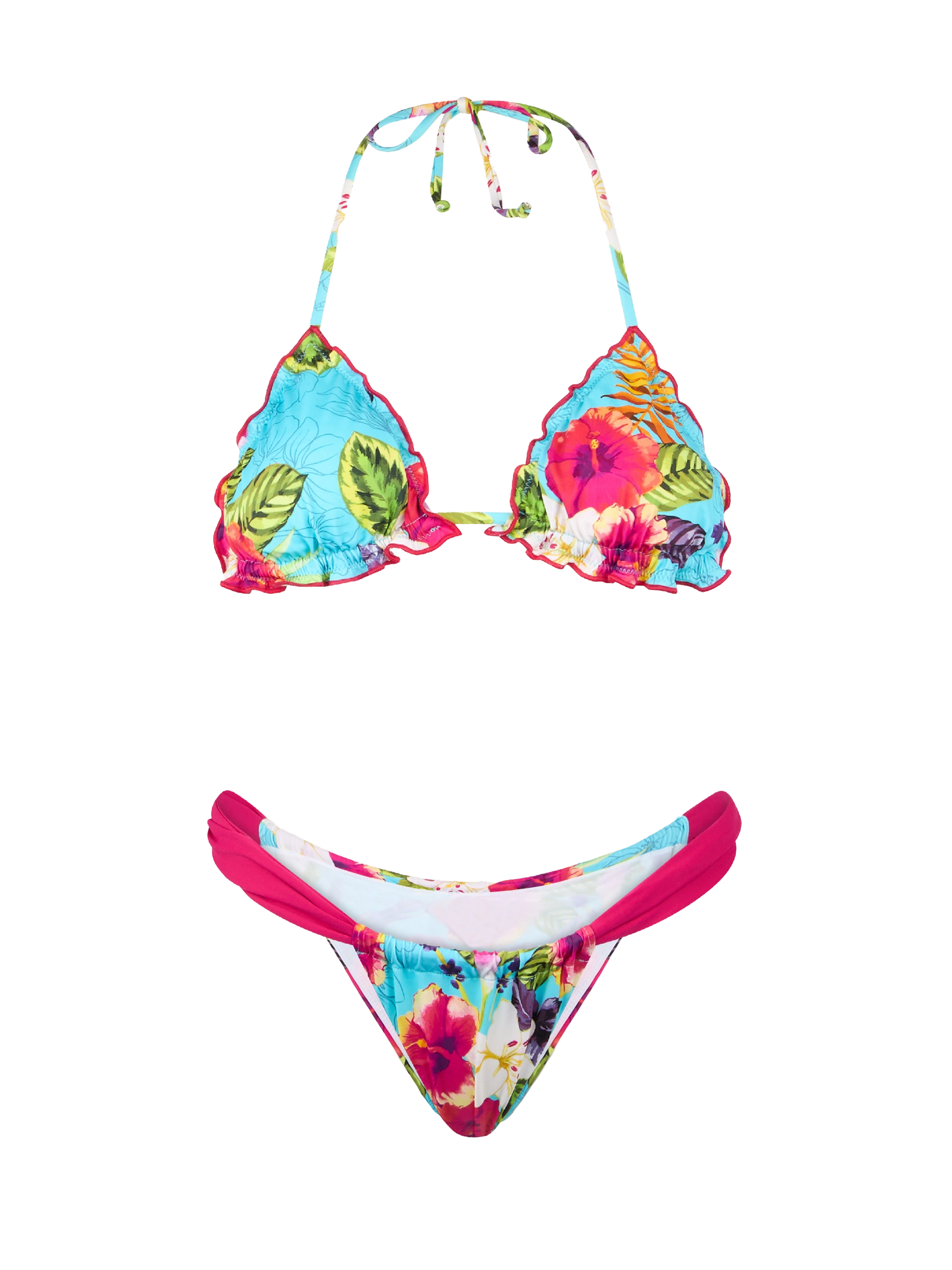 Woman triangle bikini with Ibiscus print - MC2 Saint Barth
