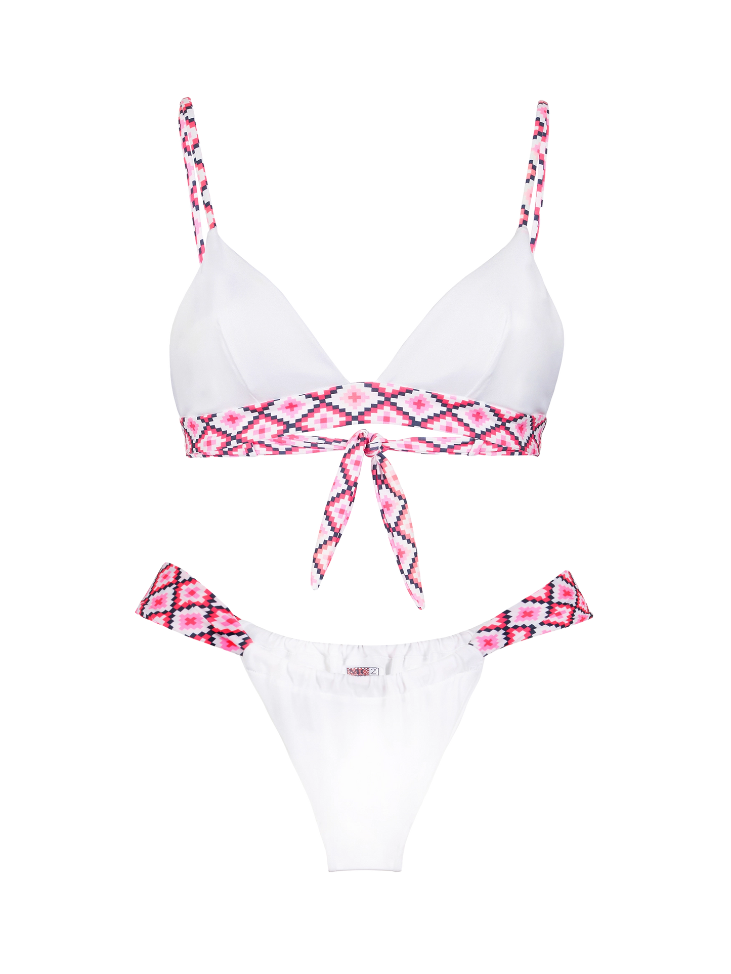 Woman triangle bikini with geometric pattern - MC2 Saint Barth