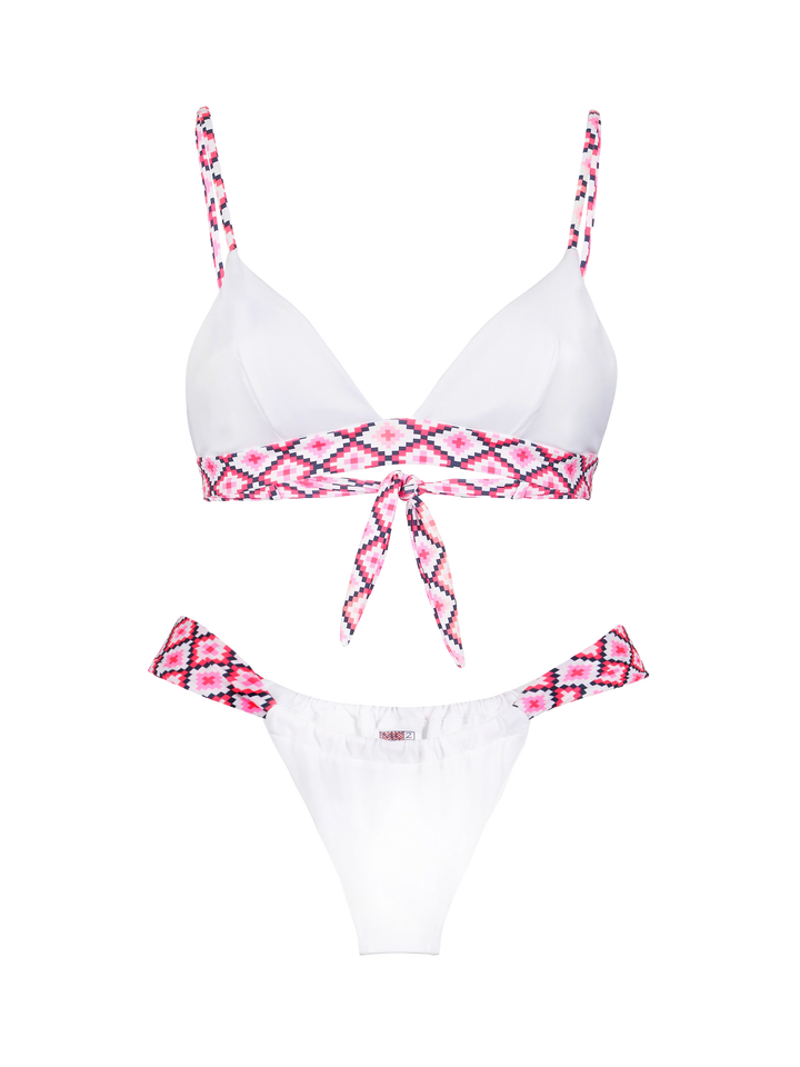 Woman triangle bikini with geometric pattern - MC2 Saint Barth