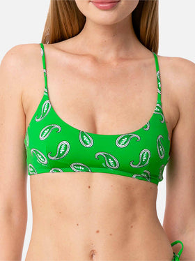 Woman bralette swimsuit with paisley print - MC2 Saint Barth