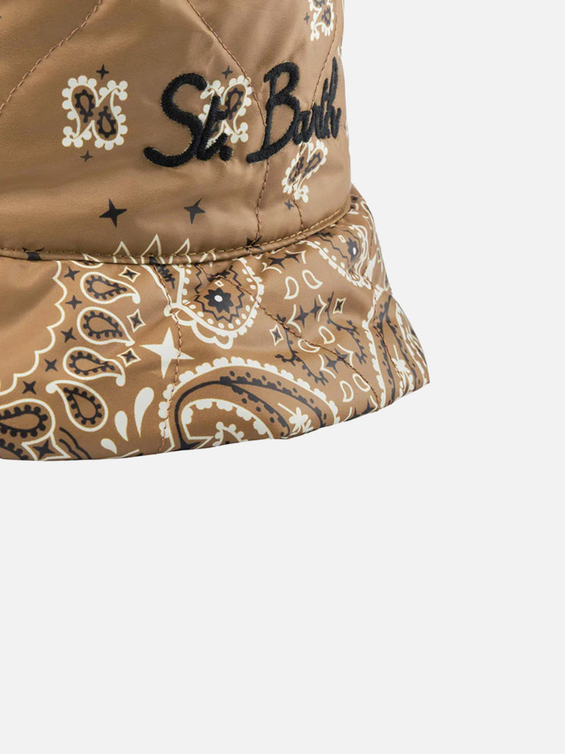 Woman bucket hat with bandanna print