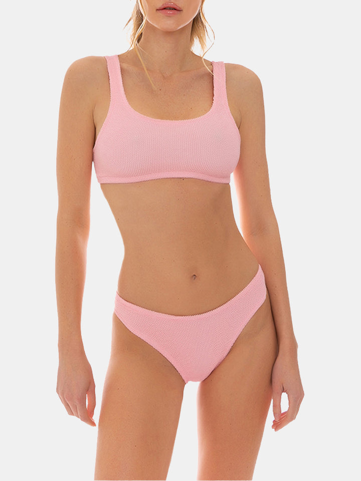 Pink crinkle fabric bralette bikini - MC2 Saint Barth