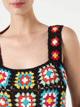 Woman multicolor crochet dress