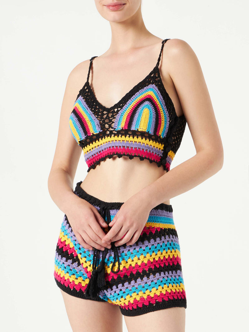 Multicolor crochet top