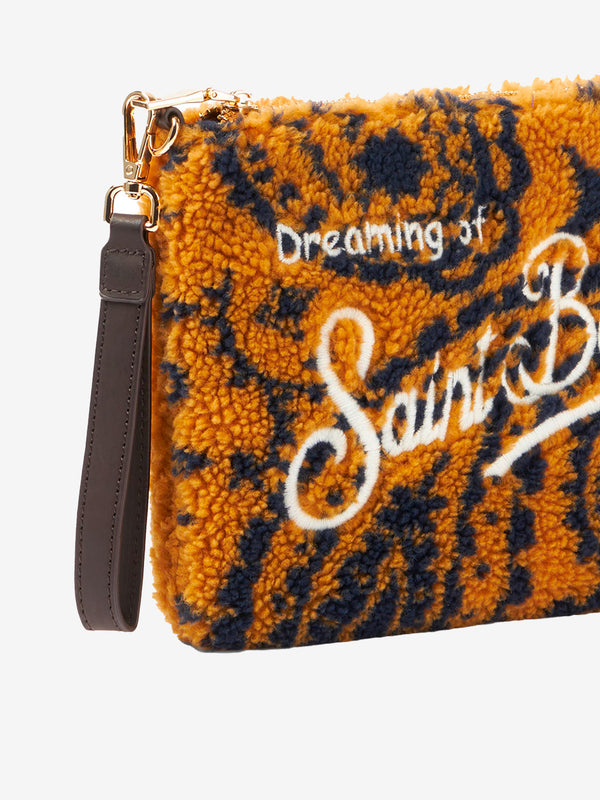 Parisienne wooly cross-body pouch bag with ochre bandanna