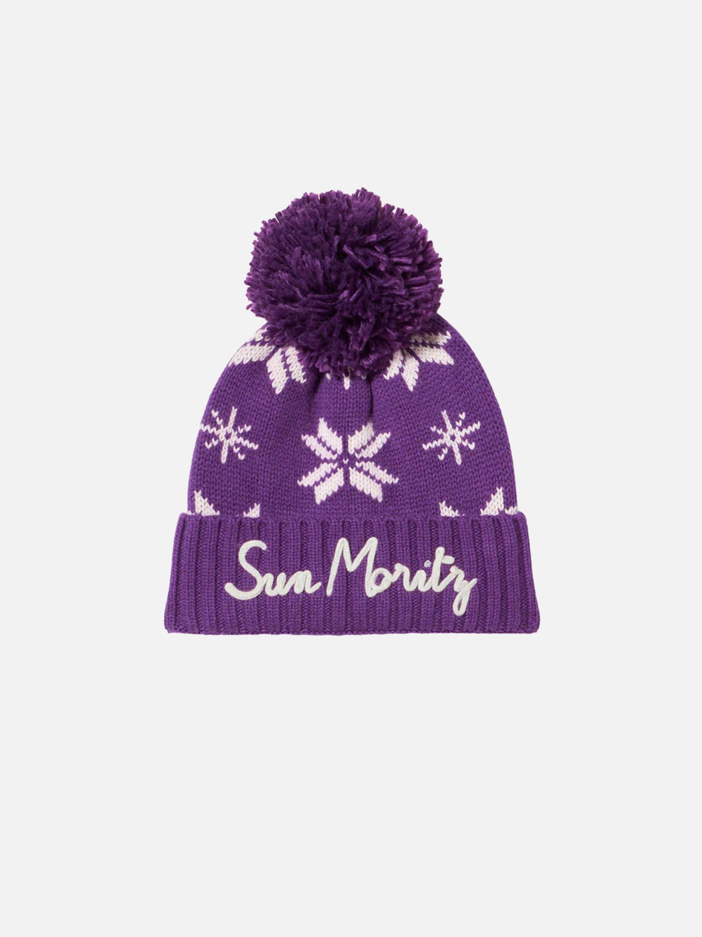 Woman purple beanie with norwegian pattern - MC2 Saint Barth