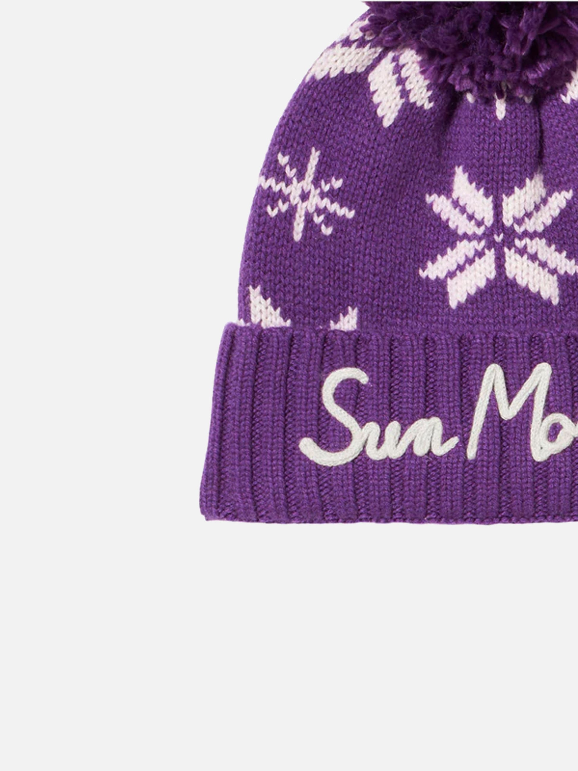 Woman purple beanie with norwegian pattern - MC2 Saint Barth