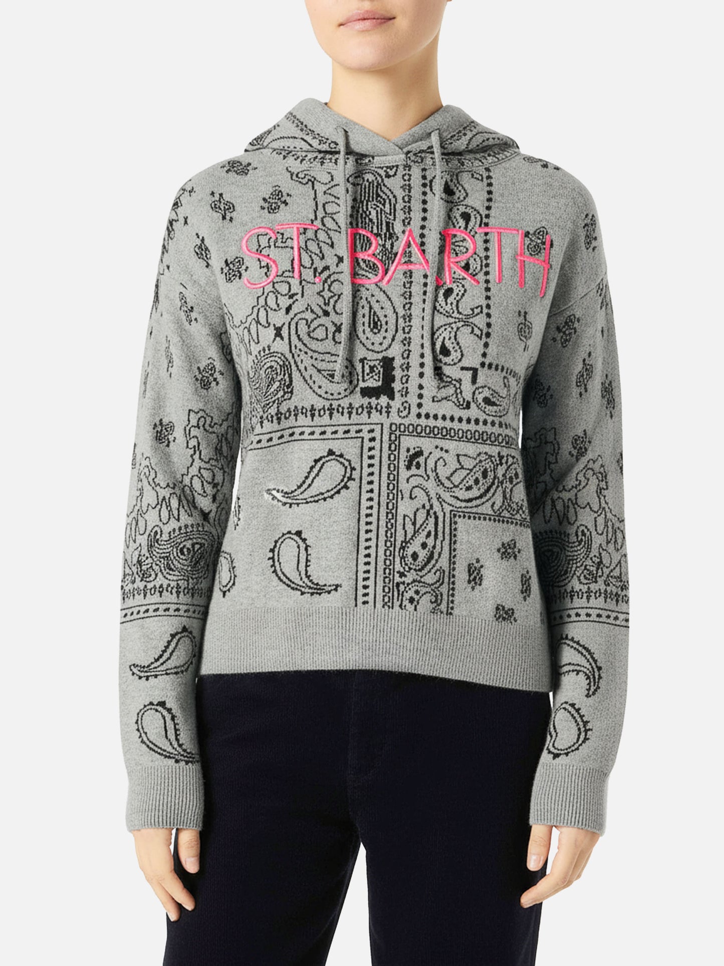 Felpa da donna in maglia con stampa bandana