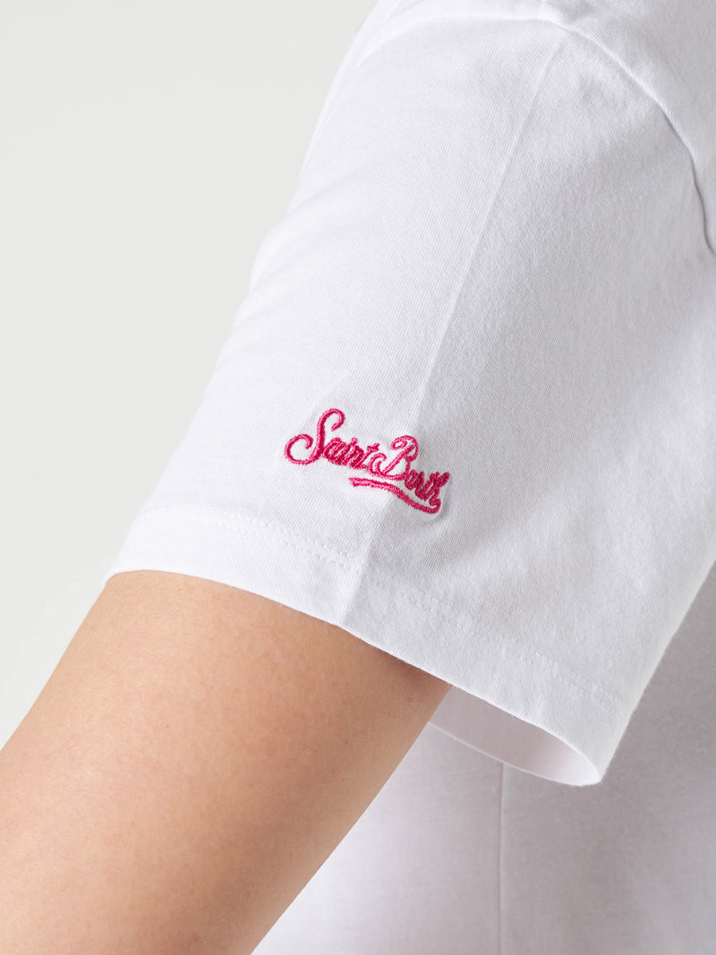 Damen-T-Shirt aus Baumwolle mit „Forte habituèe“-Aufdruck