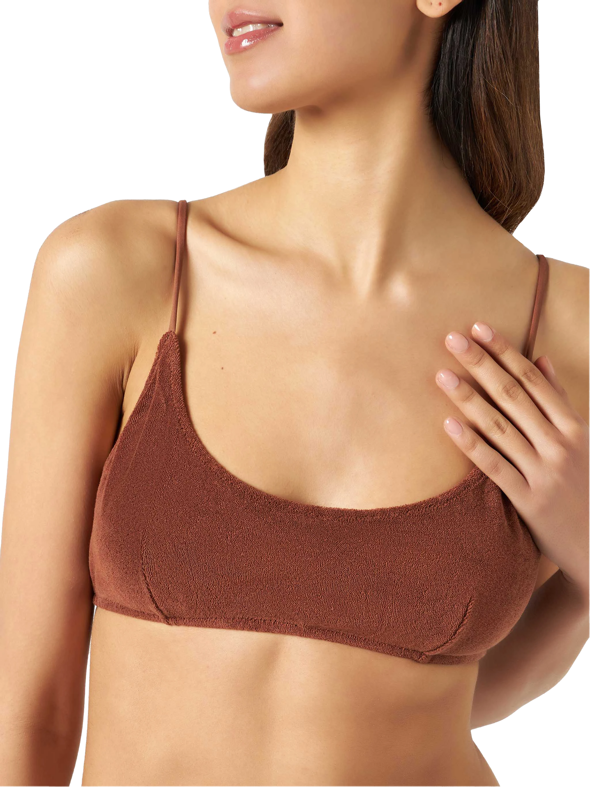 Woman terry brown bralette swimsuit - MC2 Saint Barth