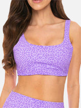 Animalier purple pastel printed yoga top