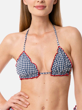 Woman triangle top swimsuit with gingham print - MC2 Saint Barth