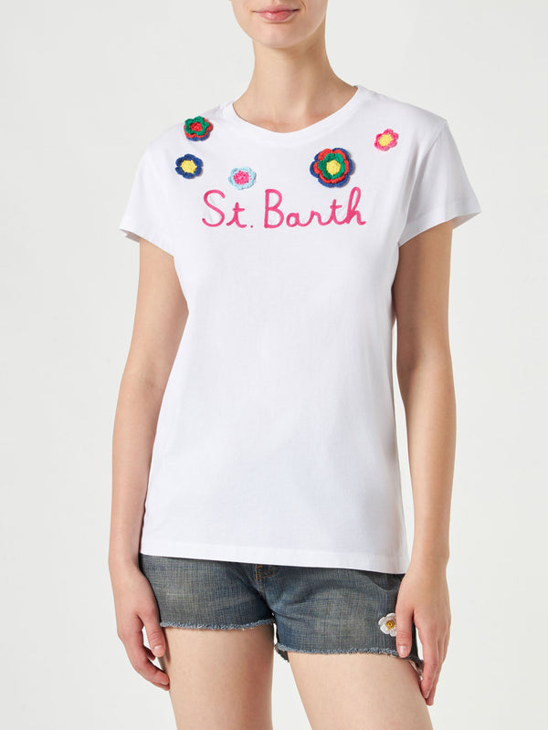 T-shirt donna in cotone con ricamo  LA MILANESE EDIZIONE SPECIALE – MC2  Saint Barth