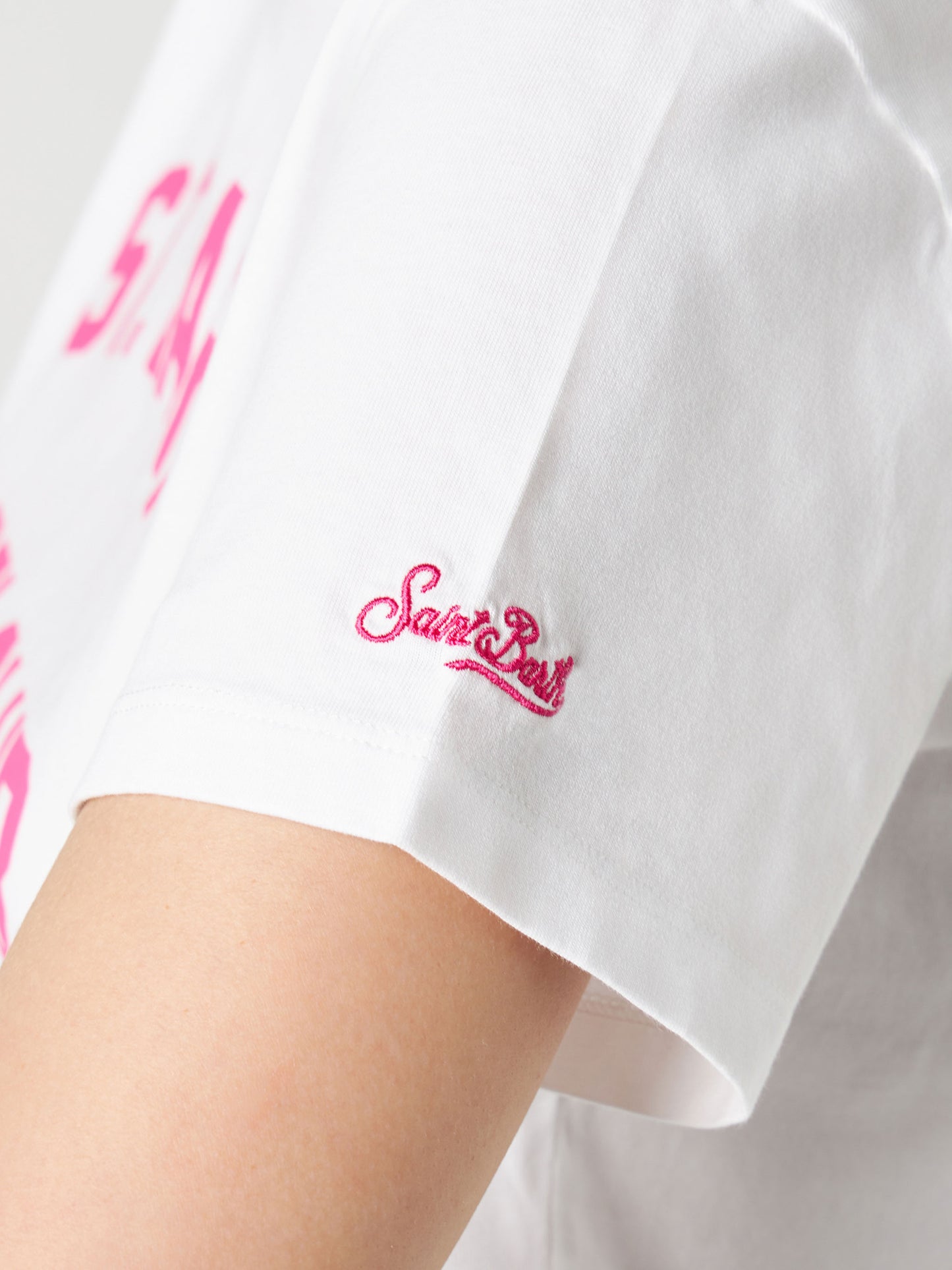 Woman cotton t-shirt with St. Barth Padel Club print - MC2 Saint Barth