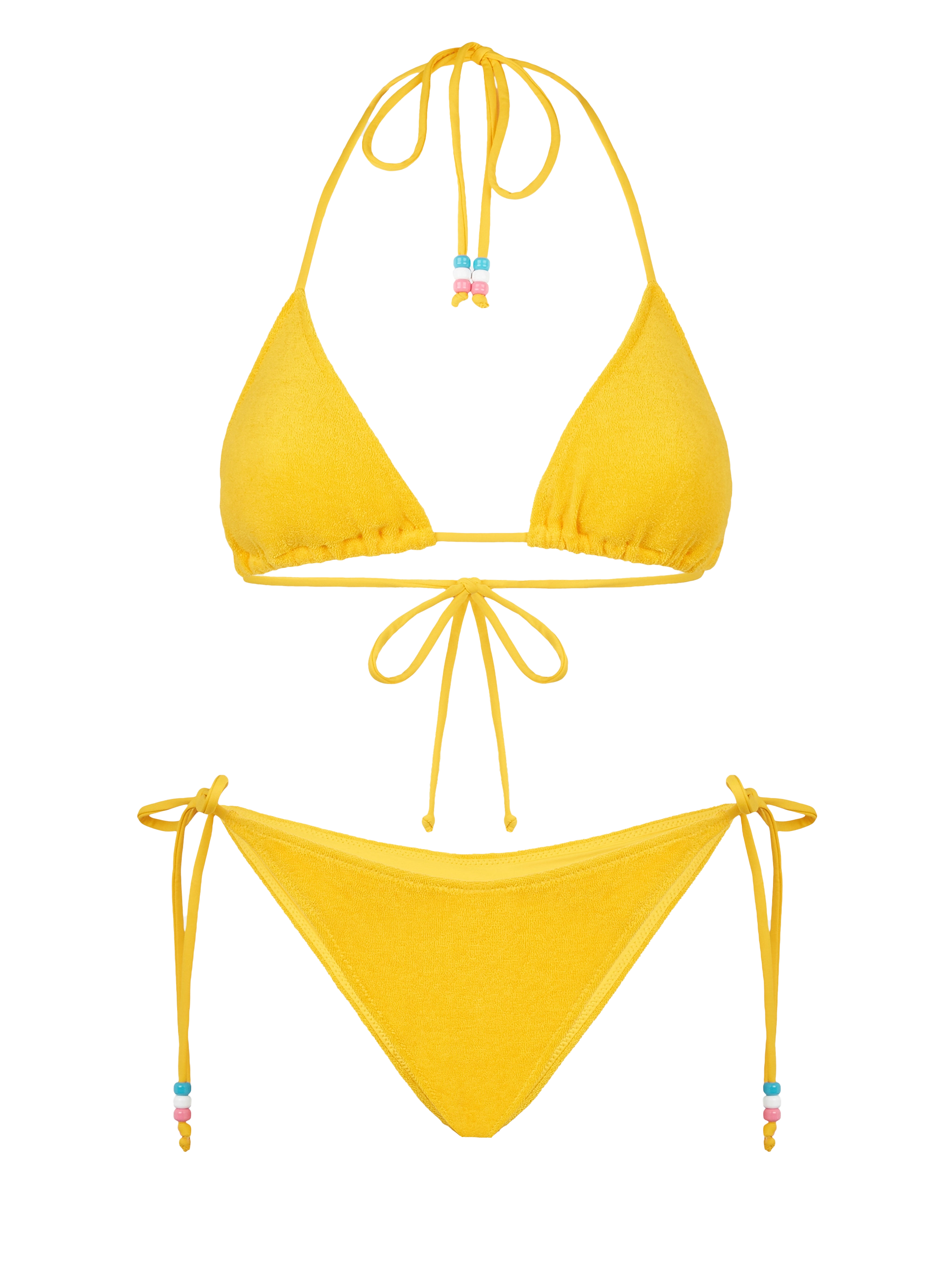 Costume Da Bagno Bikini Triangolo Donna Con Girasoli Vintage - Imbottito, Regolabile, Tessuto Morbido - Taglie Dalla XS Alla XXL