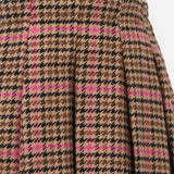 Girl flannel skirt with pied de poul print