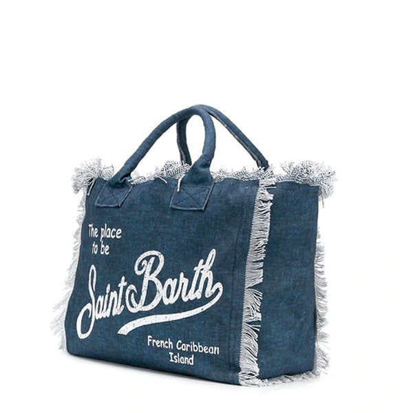 Tasche aus Indigo-Baumwollsegeltuch