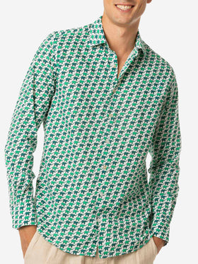Man muslin cotton Sikelia shirt with elephant print - MC2 Saint Barth
