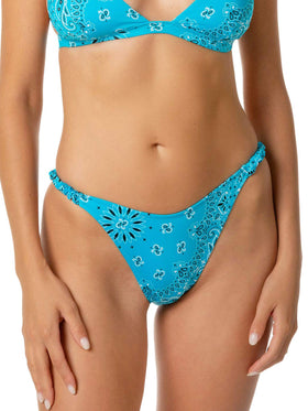 Woman cheeky swim briefs with ruffled side closure - MC2 Saint Barth