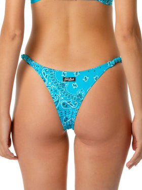 Woman cheeky swim briefs with ruffled side closure - MC2 Saint Barth