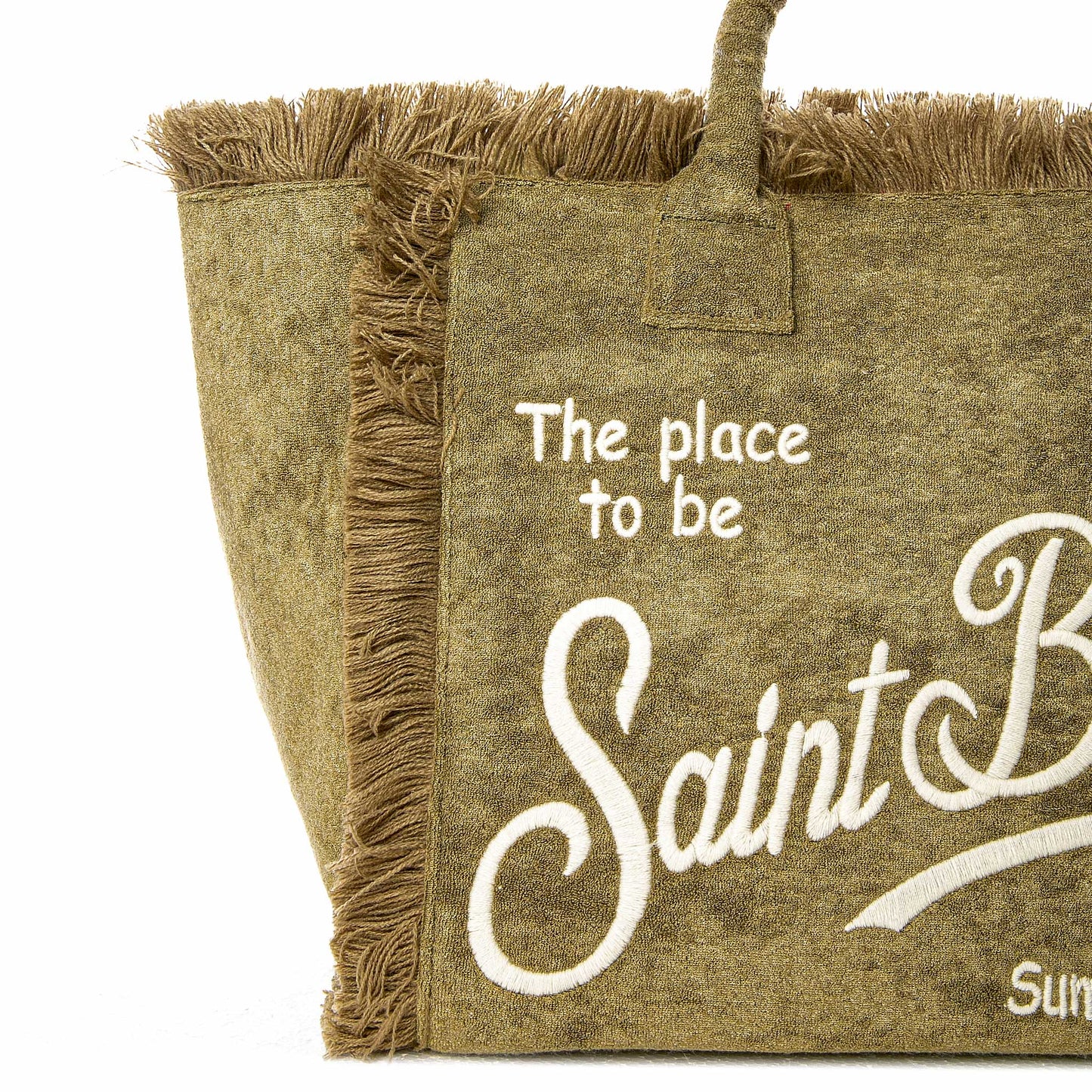 Borsa a spalla Vanity in spugna verde militare