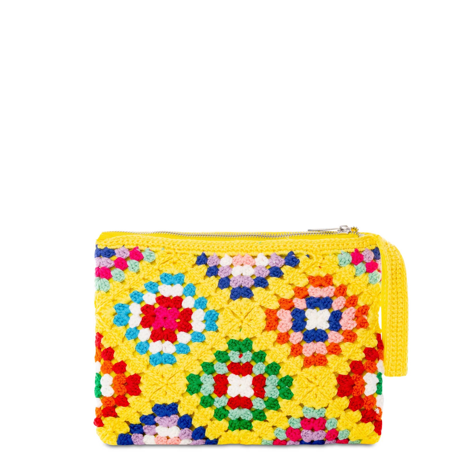 Parisienne yellow crochet pouch bag with Saint Barth embroidery - MC2 Saint Barth